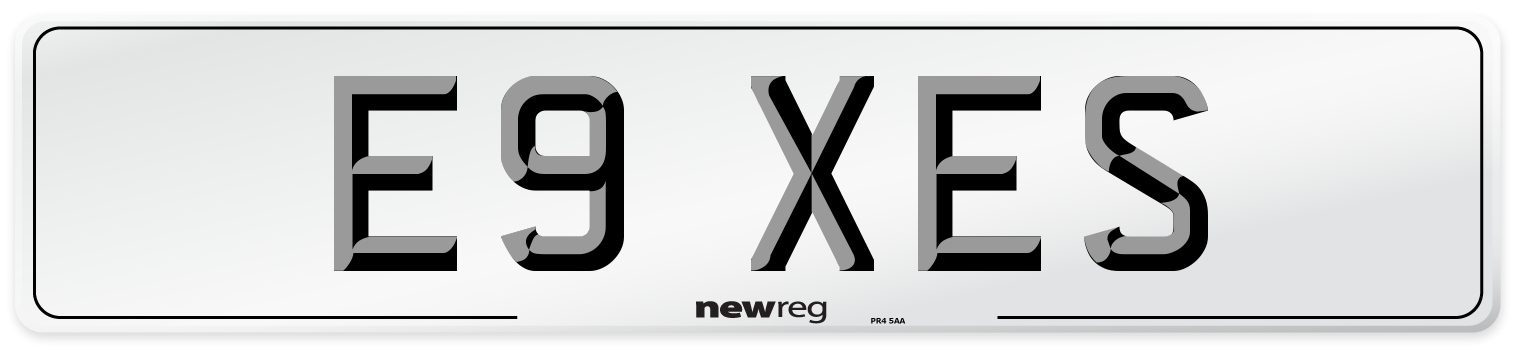 E9 XES Number Plate from New Reg
